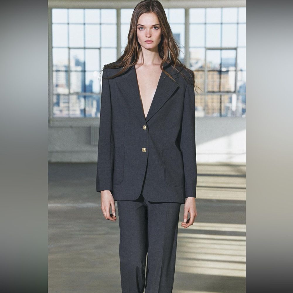 Zara STRAIGHT CUT POCKET BLAZER ZW COLLECTION Size XXL